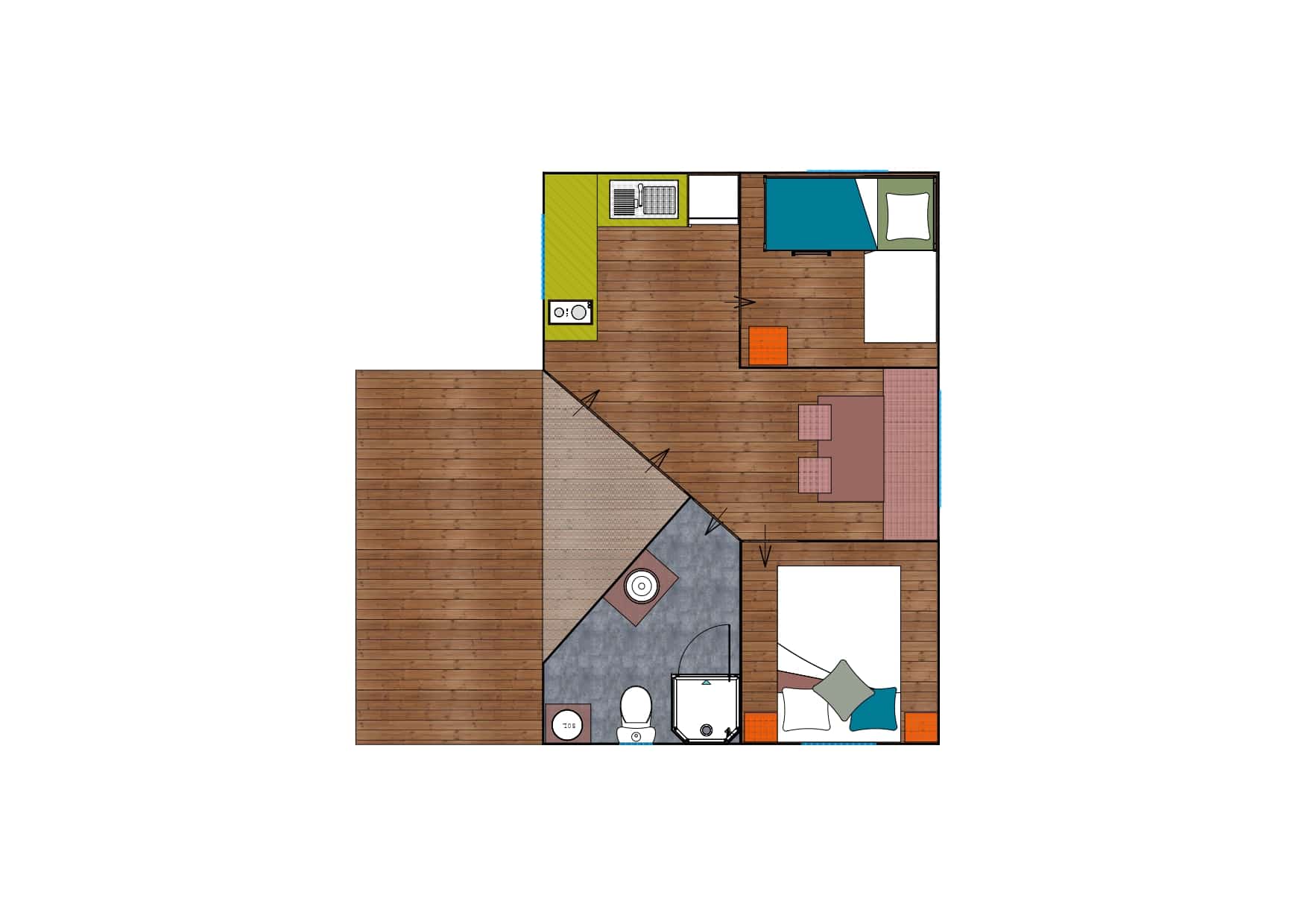 Location cabane - plan surface